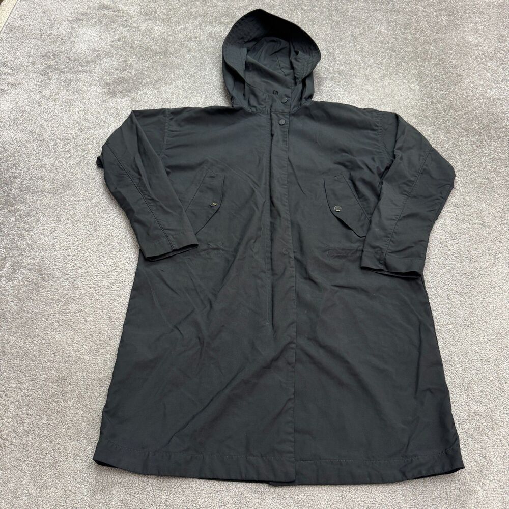 Everlane Long Parka Hoodie Jacket Women XS Black Anorak utility Outdoor Commuter